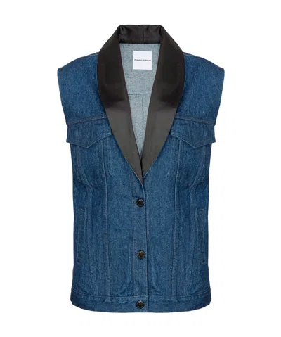 Pinko Denim Vest In Blue