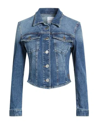 Pinko Denim Woman Denim Outerwear Blue Size 10 Cotton, Elastane