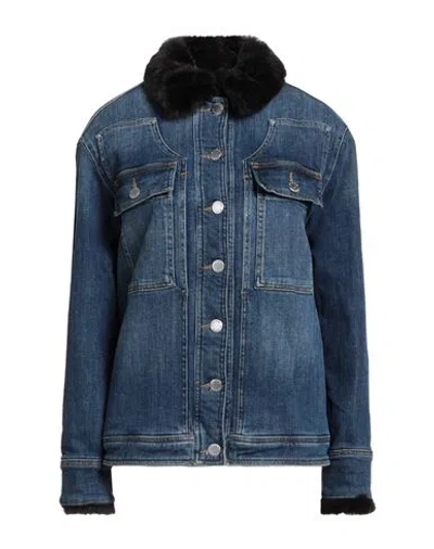 Pinko Denim Woman Denim Outerwear Blue Size L Cotton, Elastane