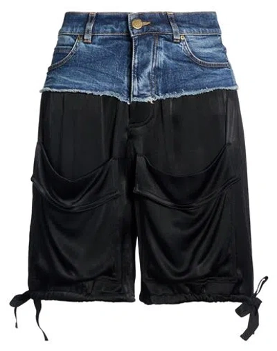 Pinko Denim Woman Denim Shorts Blue Size 27 Modal, Viscose In Black
