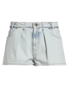 Pinko Denim Woman Denim Shorts Blue Size 29 Cotton, Elastomultiester In Blue