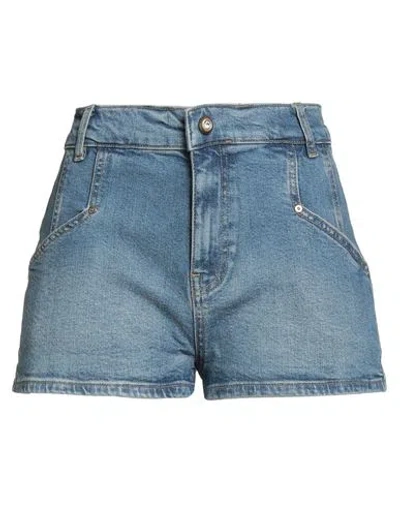 Pinko Denim Woman Denim Shorts Blue Size 8 Cotton, Elastane