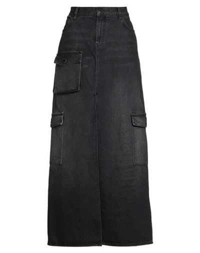 Pinko Denim Woman Denim Skirt Black Size 8 Cotton