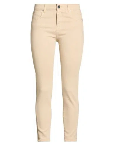 Pinko Denim Woman Jeans Beige Size 30 Cotton, Viscose, Lyocell, Elastomultiester, Elastane In Neutral