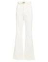 Pinko Pantalon Flare Ceinturé En Bull Stretch In White