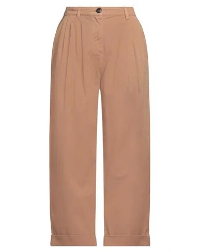 Pinko Denim Woman Pants Camel Size 6 Cotton In Beige