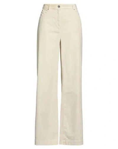 Pinko Denim Woman Pants Cream Size 30 Cotton, Modal, Elastane In Neutral