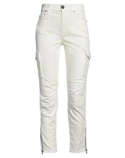 Pinko Denim Woman Pants Ivory Size 2 Cotton, Elastane In White