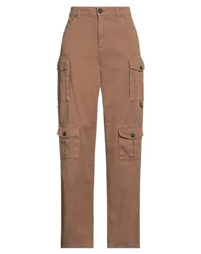 Pinko Denim Woman Pants Light Brown Size 8 Cotton In Beige