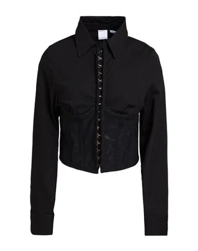 Pinko Denim Woman Shirt Black Size 10 Cotton, Elastane, Polyamide