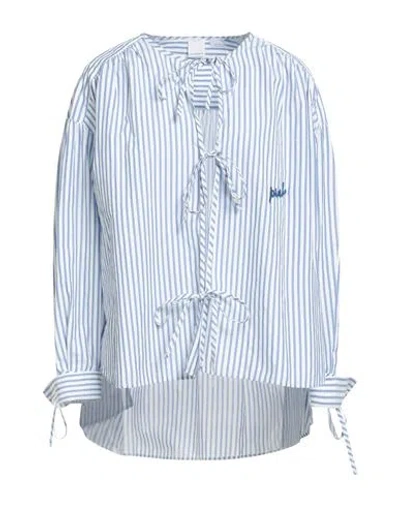 Pinko Denim Woman Shirt Light Blue Size 8 Cotton, Polyamide