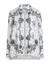 Pinko Denim Woman Shirt White Size 10 Cotton In Gray