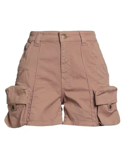 Pinko Denim Woman Shorts & Bermuda Shorts Light Brown Size 4 Cotton, Elastane In Multi
