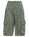 Pinko Denim Woman Shorts & Bermuda Shorts Military Green Size 8 Cotton In Green