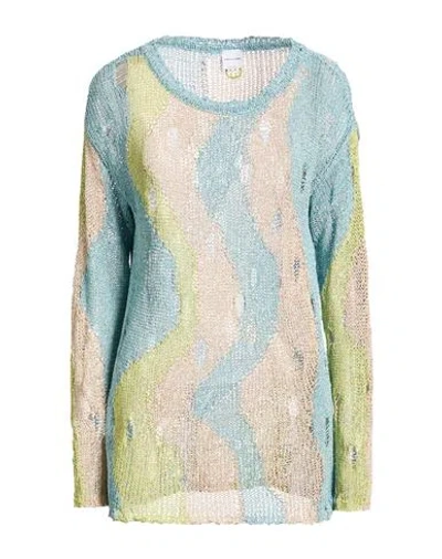 Pinko Denim Woman Sweater Azure Size S Polyester, Cotton In Multi