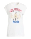 Pinko Denim Woman T-shirt Off White Size S Cotton, Glass In White