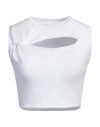 Pinko Denim Woman T-shirt White Size S Cotton, Elastane