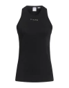 Pinko Logo-embossed Cotton Tank Top In Black