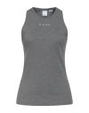 Pinko Denim Woman Tank Top Grey Size S Cotton, Elastane In Gray