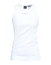 Pinko Denim Woman Tank Top White Size M Cotton, Elastane In White