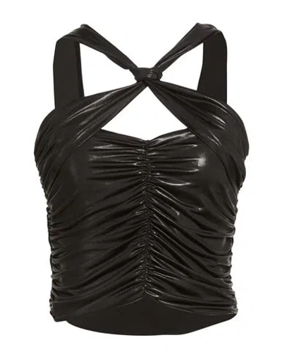 Pinko Denim Woman Top Black Size L Polyester, Elastane