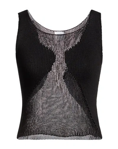 Pinko Denim Woman Top Black Size Xxs Cotton, Polyamide, Polyester