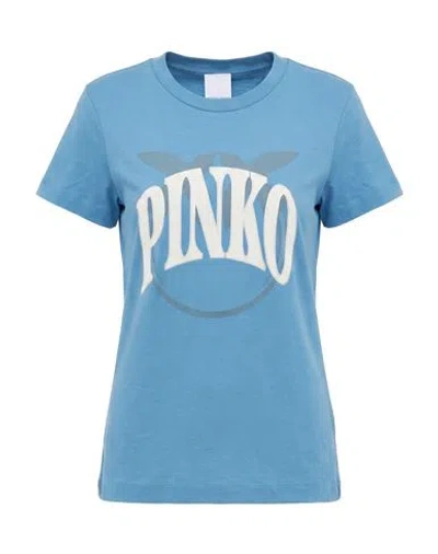 Pinko Denim Woman T-shirt Light Blue Size Xs Cotton