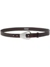 Pinko Brown Geometric Buckle Belt In Brown