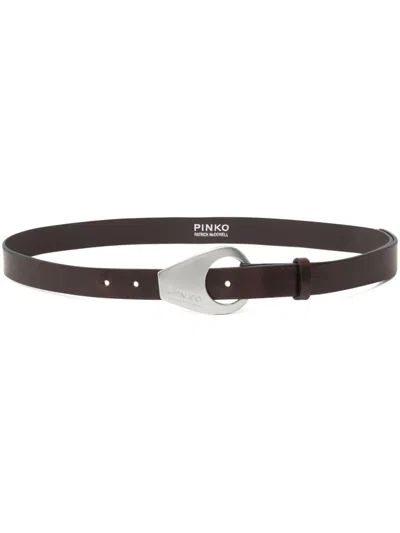 PINKO 'DERBY' BELT IN BROWN LEATHER