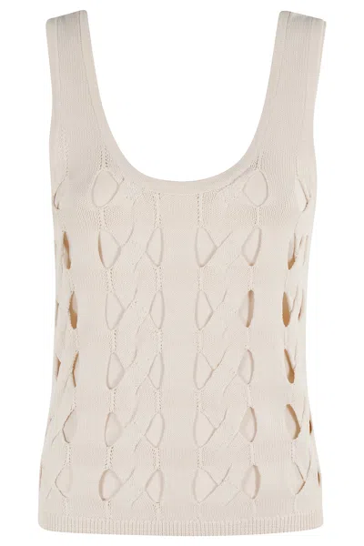Pinko Derrik Top With Cut-out Details In White
