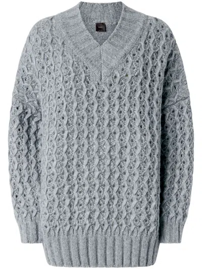 Pinko Devon Rex Sweater In Metallic Silver