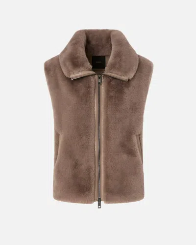 Pinko Deyn Gilet Aspen Soft In Brown