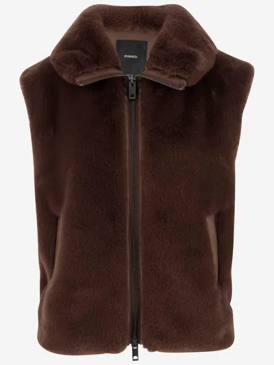Pinko Deyn Nylon Vest In Brown