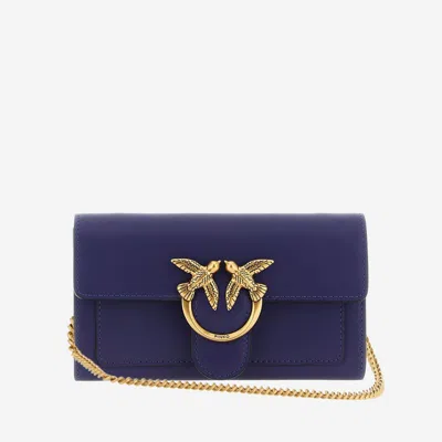 Pinko Diamond-cut Love Birds Clasp Wallet In Purple
