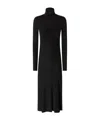 Pinko Robe Longue En Maille Côtelée De Cachemire Mélangé In Black