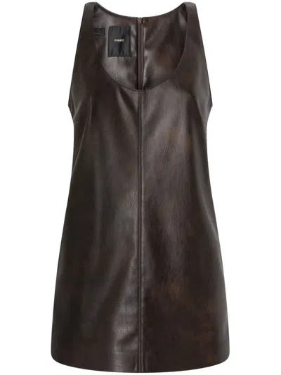 Pinko Diricco Mini Dress In Brown