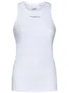 Pinko Ribbed Camisole Top With Logo In White