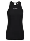 Pinko Crewneck Logo Ribbed Sleeveless Top