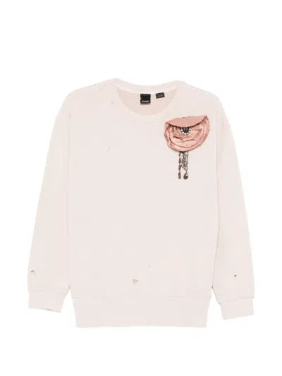 Pinko Distressed Sweatshirt In White
