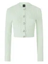 Pinko Cropped Cardigan With Jewel Buttons In Green