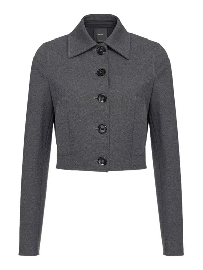 Pinko Doccia Cropped Jacket In Black