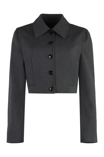 Pinko Doccia Cropped Jacket In Black