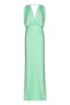 Pinko Women's Dolcetto Satin Dress In Green