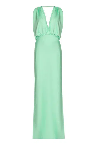 Pinko Women's Dolcetto Satin Dress In Green