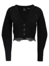 Pinko Black Dosaggio Cropped Cardigan In Black