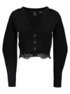 Pinko Black Dosaggio Cropped Cardigan In Black