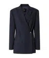 Pinko Wool Blend Double Breasted Jacket In Black