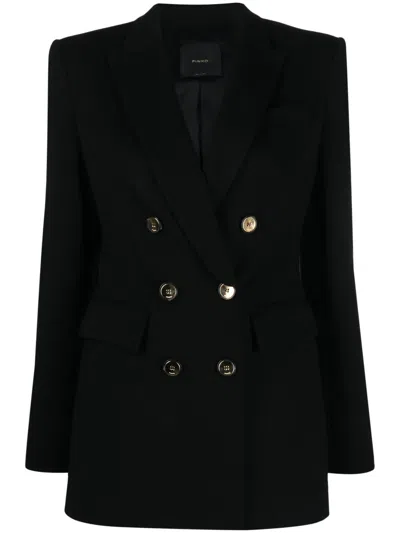 Pinko Glorioso Giacca Double Breasted Blazer In Black