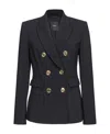 Pinko Double-breasted Blazer In Black