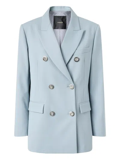 Pinko Double-breasted Blazer In Blue